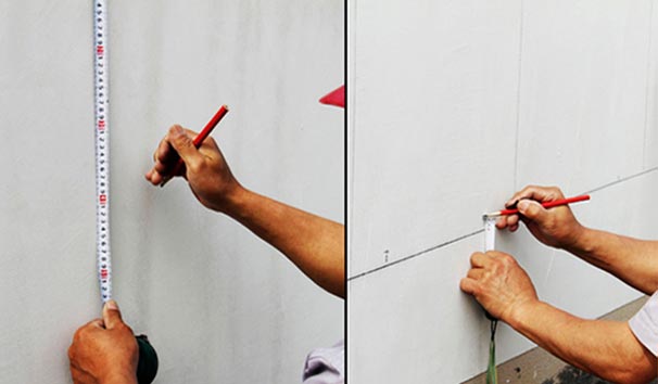 基層處理，彈線排版